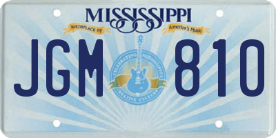 MS license plate JGM810