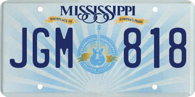 MS license plate JGM818