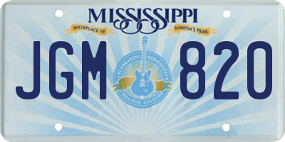 MS license plate JGM820