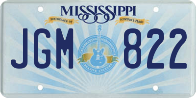 MS license plate JGM822