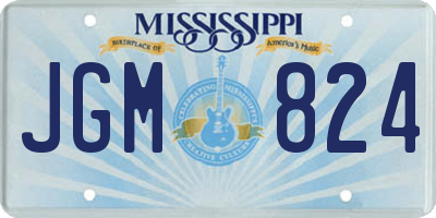 MS license plate JGM824