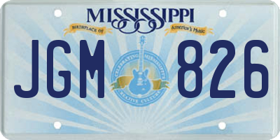 MS license plate JGM826