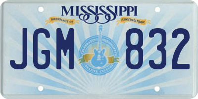 MS license plate JGM832