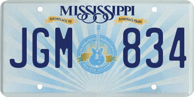 MS license plate JGM834