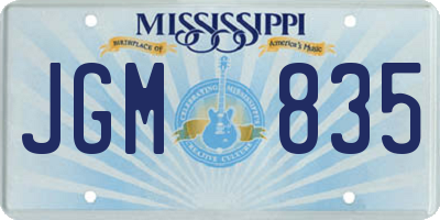 MS license plate JGM835