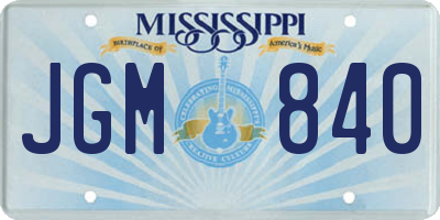 MS license plate JGM840