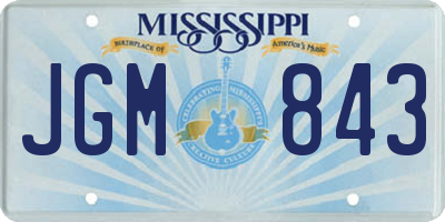 MS license plate JGM843