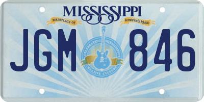 MS license plate JGM846