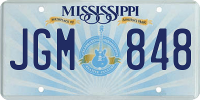 MS license plate JGM848
