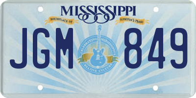 MS license plate JGM849