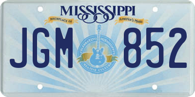 MS license plate JGM852