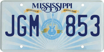 MS license plate JGM853