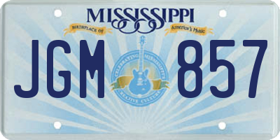 MS license plate JGM857