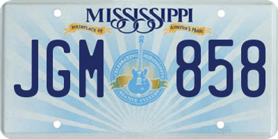 MS license plate JGM858