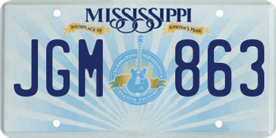MS license plate JGM863