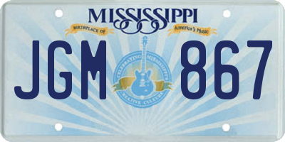 MS license plate JGM867