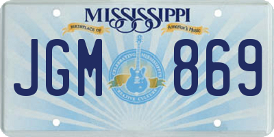 MS license plate JGM869