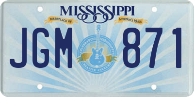 MS license plate JGM871