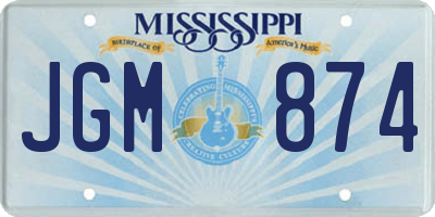 MS license plate JGM874