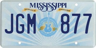 MS license plate JGM877