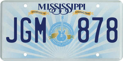 MS license plate JGM878