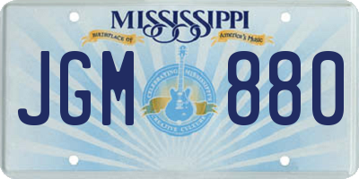 MS license plate JGM880
