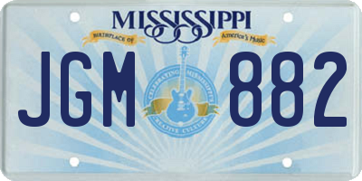 MS license plate JGM882