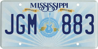 MS license plate JGM883