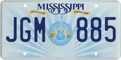 MS license plate JGM885