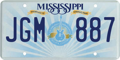MS license plate JGM887