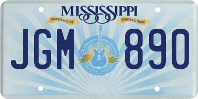 MS license plate JGM890