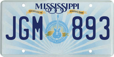 MS license plate JGM893