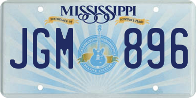 MS license plate JGM896