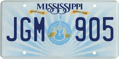 MS license plate JGM905