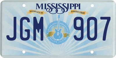 MS license plate JGM907
