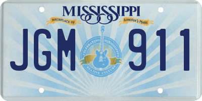 MS license plate JGM911