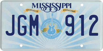 MS license plate JGM912