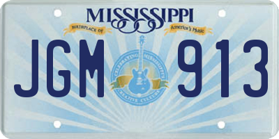 MS license plate JGM913
