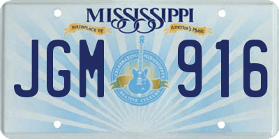 MS license plate JGM916