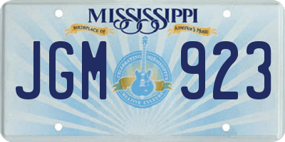 MS license plate JGM923