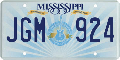 MS license plate JGM924