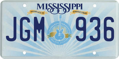 MS license plate JGM936