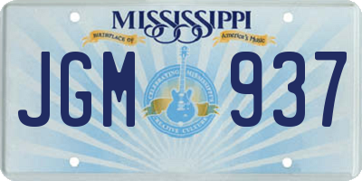 MS license plate JGM937