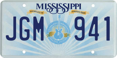MS license plate JGM941