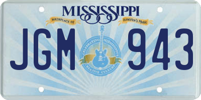 MS license plate JGM943