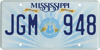 MS license plate JGM948