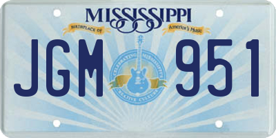 MS license plate JGM951