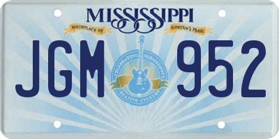 MS license plate JGM952