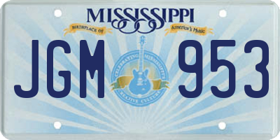 MS license plate JGM953