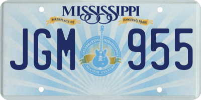 MS license plate JGM955
